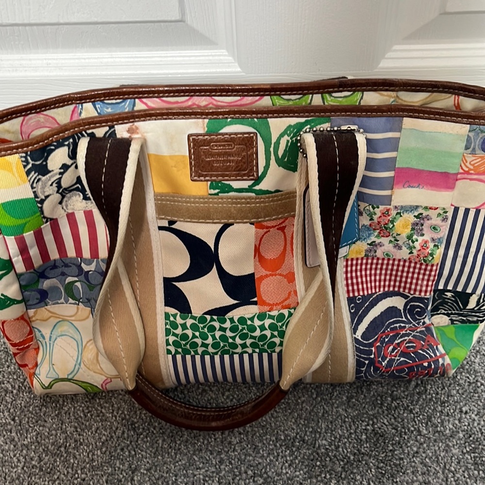Coach Multicolor Patchwork Tote Bag